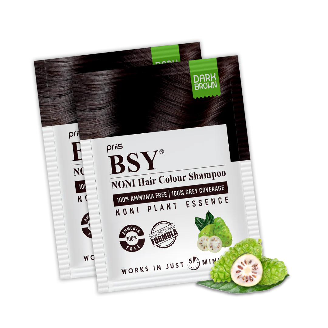 BSY Noni Hair Colour Shampoo 20ml (Dark Brown Colour) (20ml x 6)